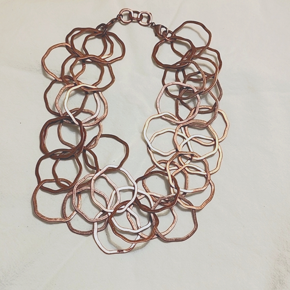 Premier Designs three strand copper necklace 20 inches long